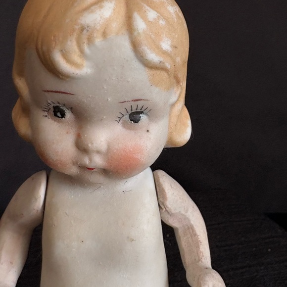 Porcelain Bisque 6.75” Doll With Jointed Shoulders, Japan - 1930's - Picture 7 of 10